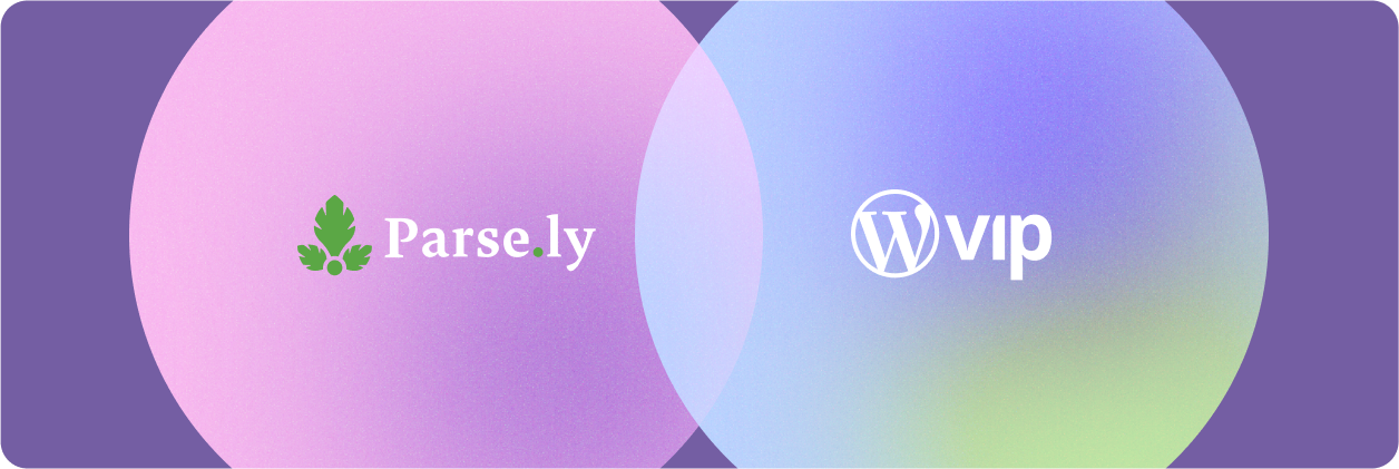 a close-up of a logo Parse.ly and WordPress VIP