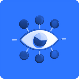 Eye icon with connections – full visibility and control of WordPress components thanks to experts